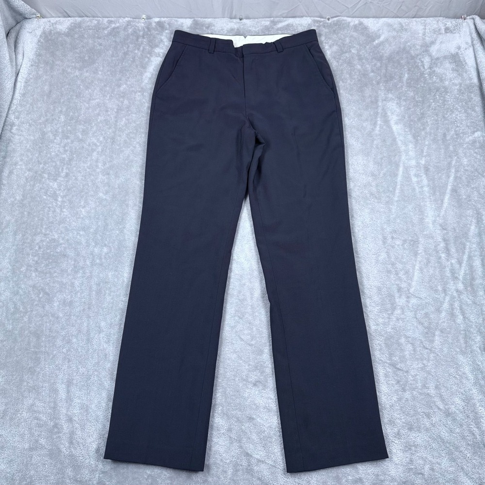Y2K Banana Republic Stretch Wool Dress Pants Womens 8 Navy Lined Career Trousers